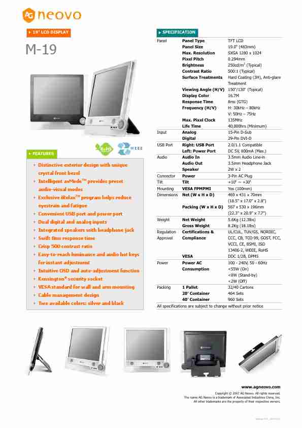 AG Neovo Computer Monitor M-19-page_pdf
